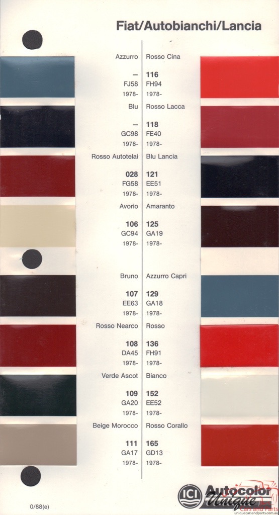 1978-1982 Fiat Paint Charts Autocolor 6